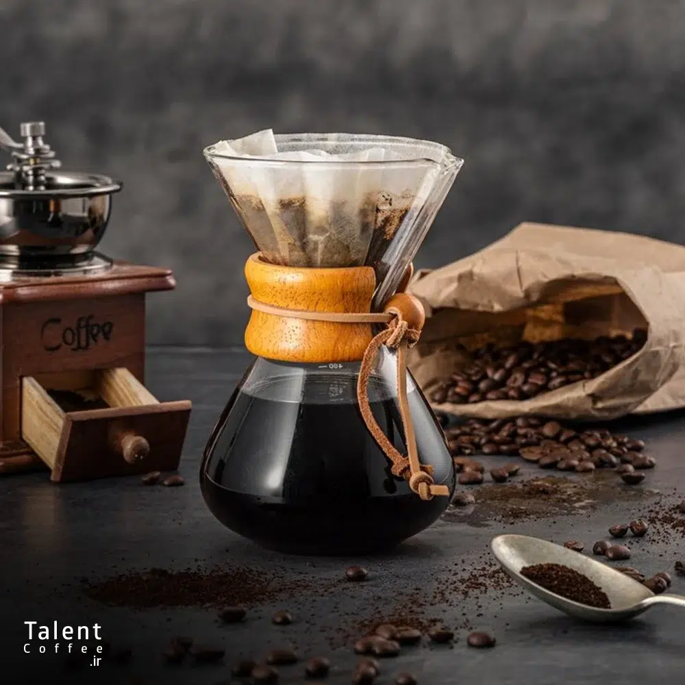 دم آوری قهوه با کمکس CHEMEX