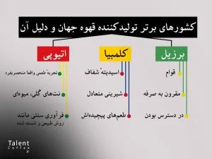کلمبیا برزیل اتیوپی تولید کنند های قهوه جهان